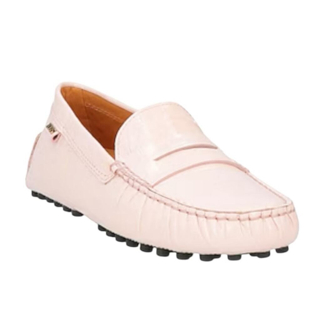 Todβs Gommino Penny Bar Croc-Embossed Leather Pink Drivingβ Loafers Size 37 US 7